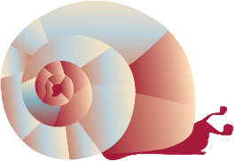 Schnecke mit spiralförmigem Haus als Sinnbild für Bewegung